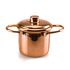 Top view of Handcrafted Miniature Copper Pot with handle detail