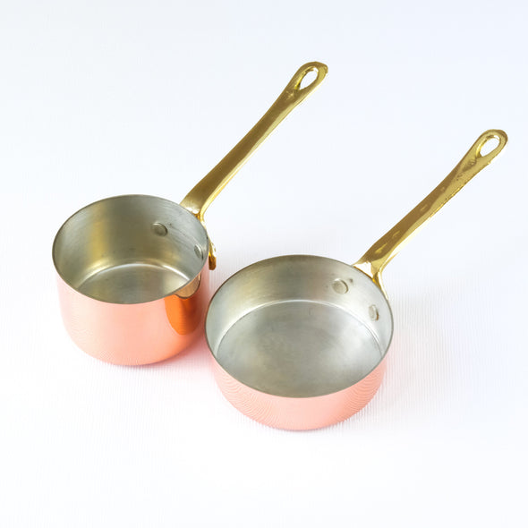 Set of italian copper pans