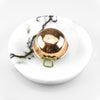 Mini copper colander with brass handles
