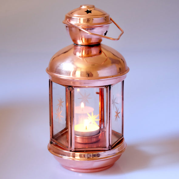 rustic copper hanging lantern 