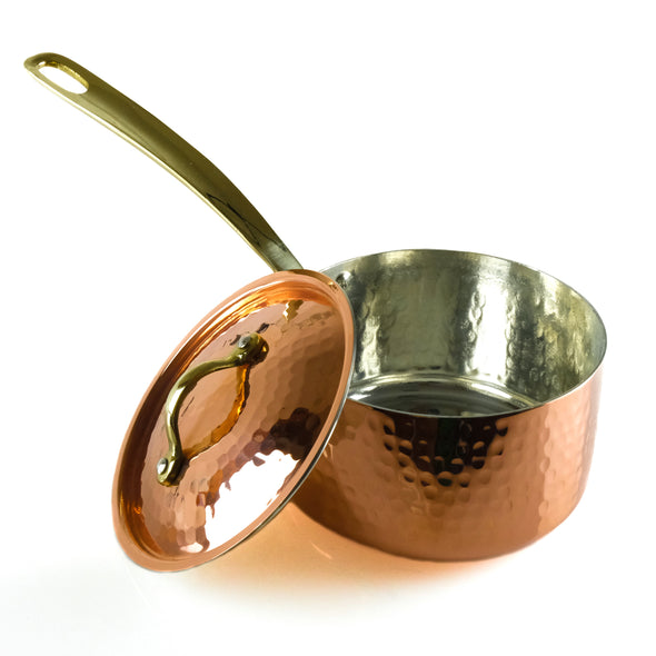 italian copper pan with lid