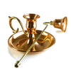 handmade copper candlestick holder and snuffer set