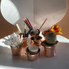 Copper buckets for organizing your bathroom