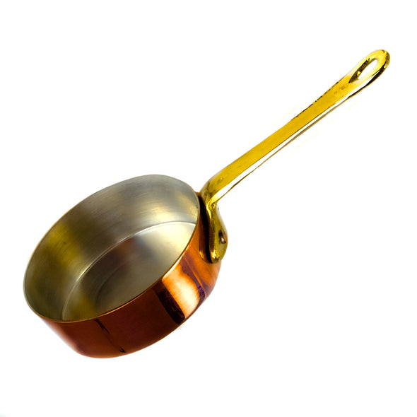 Miniature chef pan for real cooking tinned inside