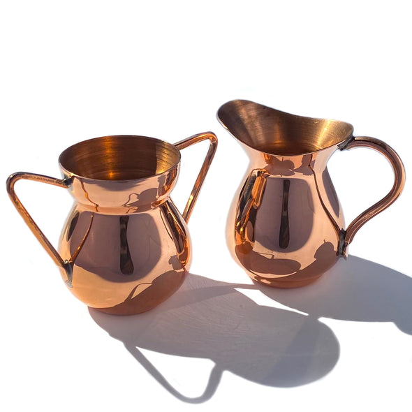 miniature copper vase set of 2