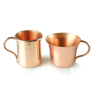 miniature copper mugs set